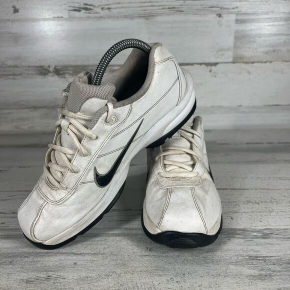 Nike Youth Golf Shoes 311621-101 Lace Up Black White Size 6 - Picture 5 of 9